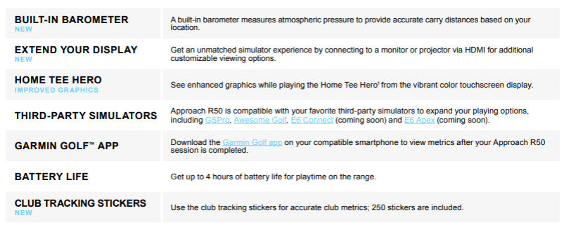 Garmin Approach® R50 Premium Golf Launch Monitor and Simulator